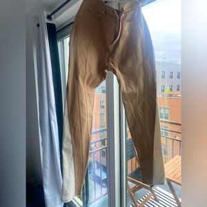 MUGLER BEIGE & WHITE SPIRAL JEANS (SSENSE EXCLUSIVE) SIZE 46